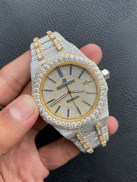 fake diamonds in watches|fully iced out watches.